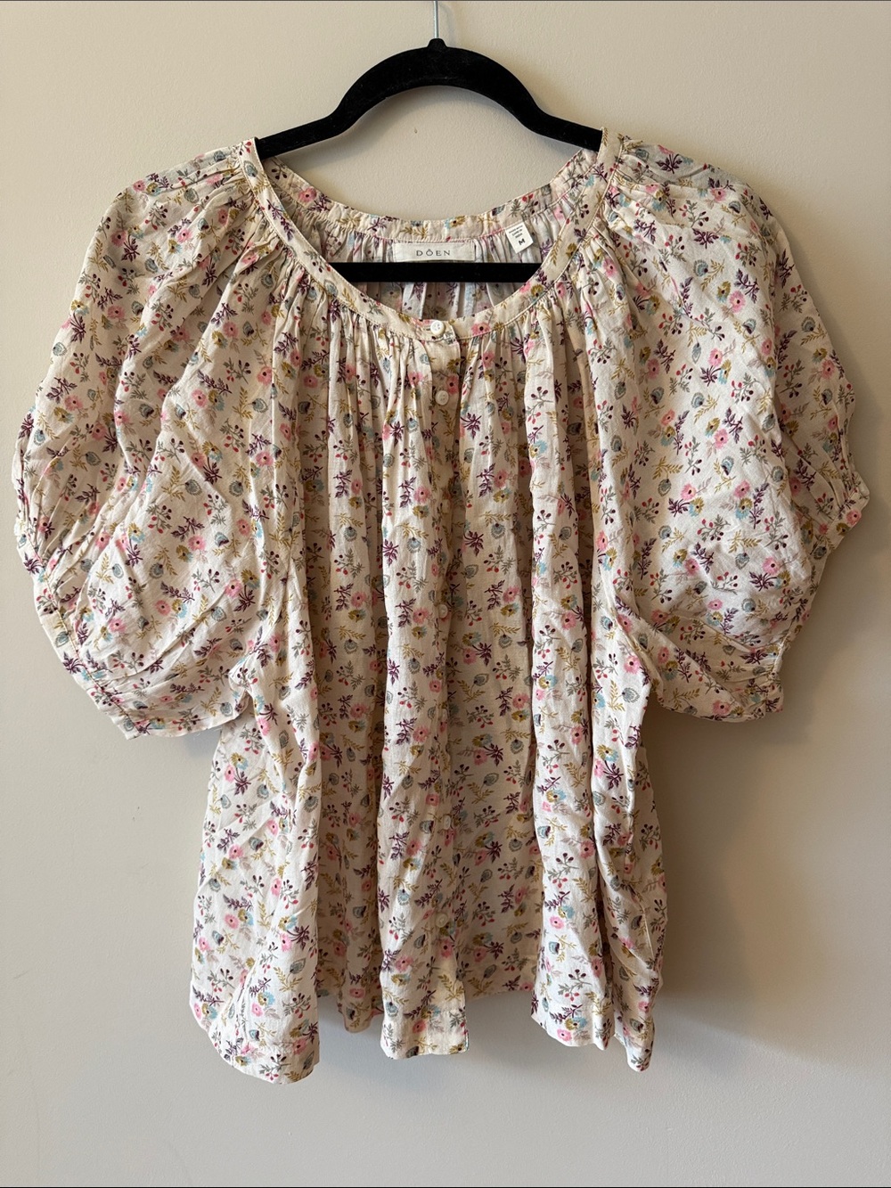 Doen June top M - Feathered Floral print